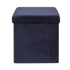 Online La Chaise Longue Coffre Pouf Pliable Retro Bleu Nuit