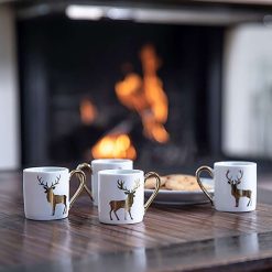 Wholesale La Chaise Longue Coffret De 4 Mini Mugs Cerf Dore