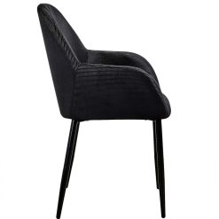 Clearance La Chaise Longue Fauteuil Giulia Noir Velours Cotele - Lot De 2