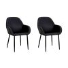 Clearance La Chaise Longue Fauteuil Giulia Noir Velours Cotele - Lot De 2