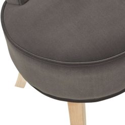 New La Chaise Longue Tabouret Eleonor Velours Gris