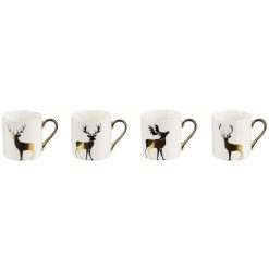 Wholesale La Chaise Longue Coffret De 4 Mini Mugs Cerf Dore