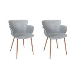 Clearance La Chaise Longue Fauteuil Lorens Gris - Lot De 2