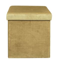 New La Chaise Longue Coffre Pouf Pliable Velours Cotele Giulia Jaune