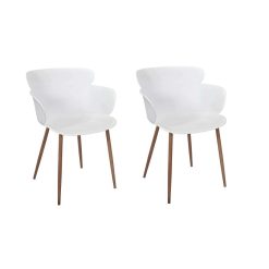 Hot La Chaise Longue Fauteuil Lorens Blanc - Lot De 2